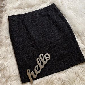 AnnTaylor Black Pencil Skirt w/ Thread Throughout